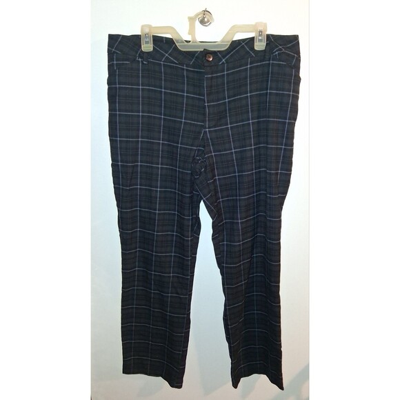 Lee Black Plaid Straight Leg Pants Sz 16M - Picture 1 of 3